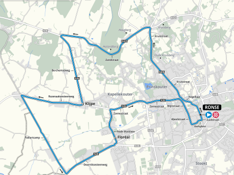 Wegrit parcours WK G-wielrennen