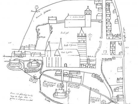 Opgravingen - Kaart uit 1623