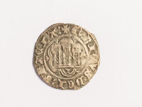 Zilveren munt van Enrique III, koning van Castilië en Leon, 1390-1406