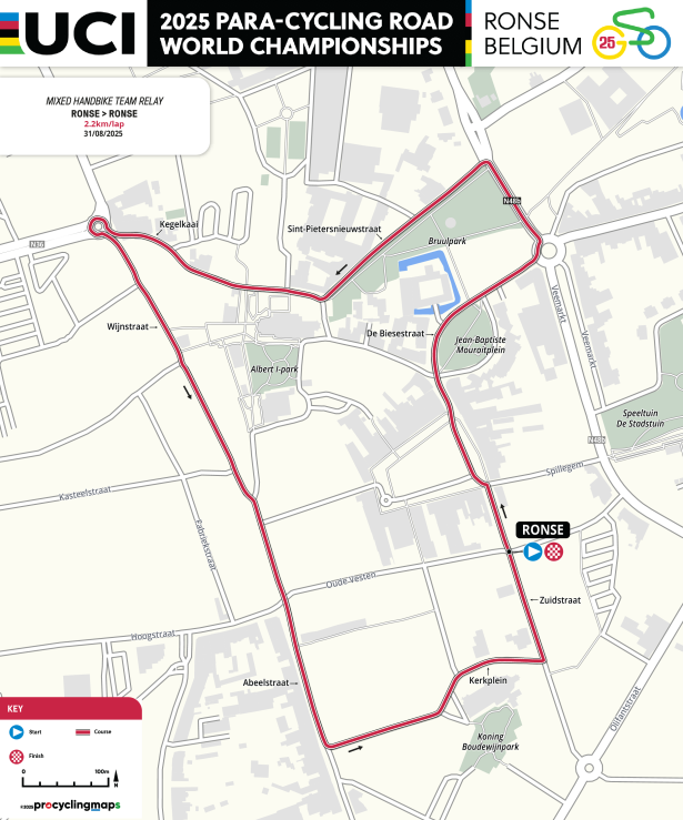 Team relay parcours WK G-wielrennen